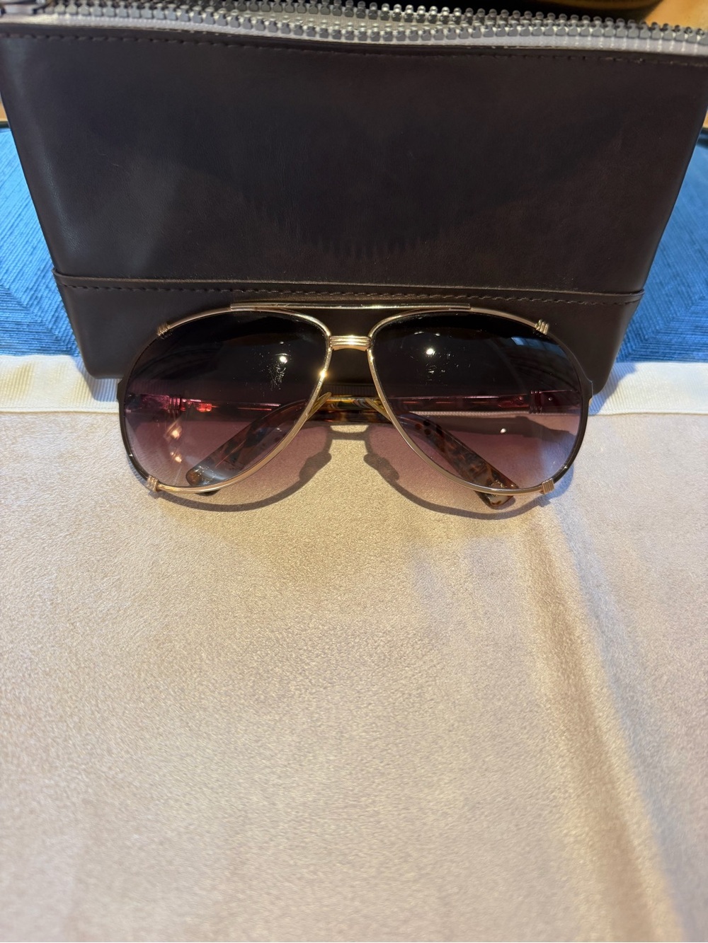 Dior Chicago Aviator Sunglasses Gold Brown